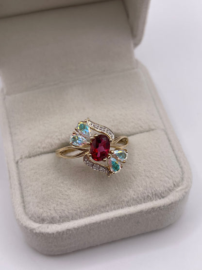 9ct gold topaz and diamond ring