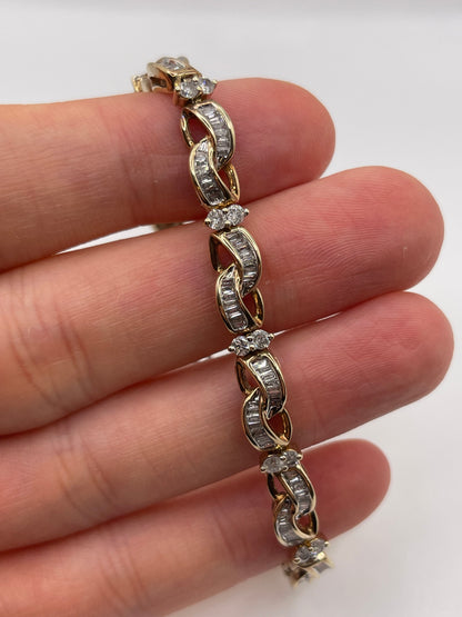 9ct gold 4ct diamond bracelet