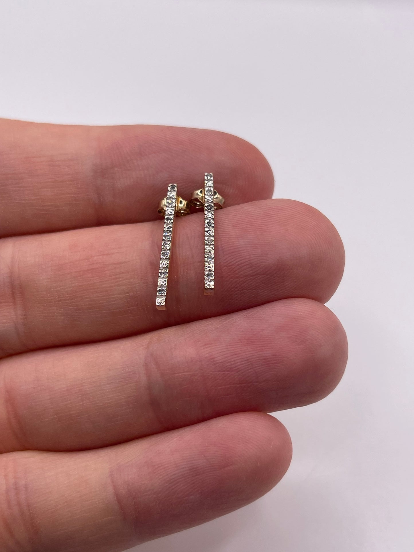 9ct gold diamond earrings