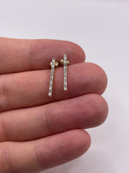 9ct gold diamond earrings