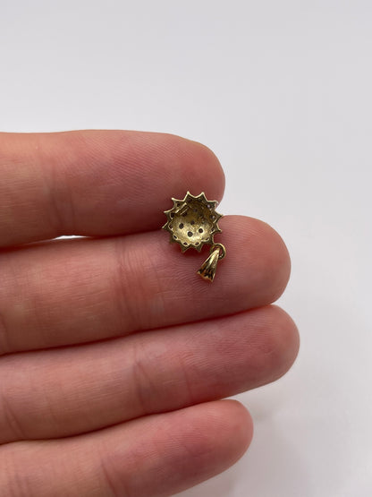 9ct gold diamond cluster pendant