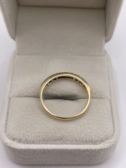 9ct gold emerald and diamond ring