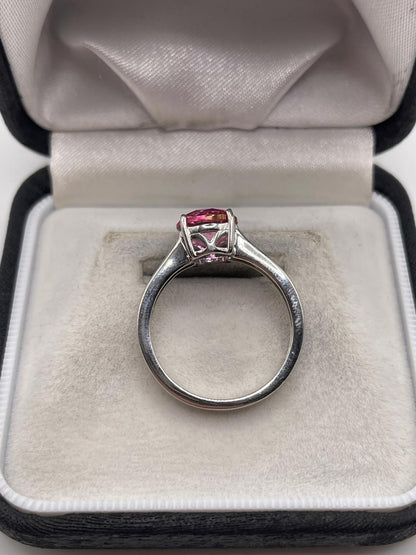 Silver gemstone ring