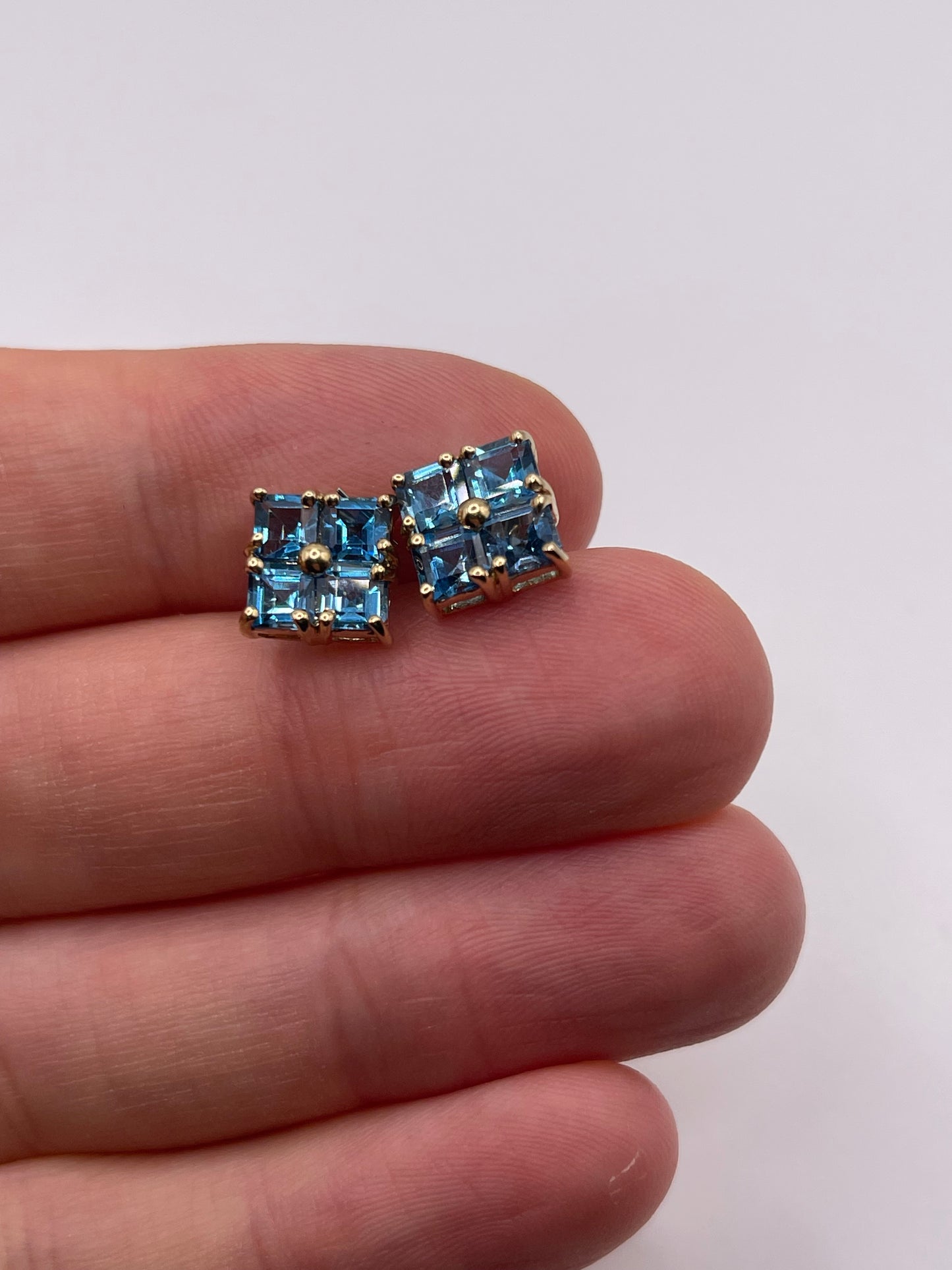 9ct gold blue topaz earrings