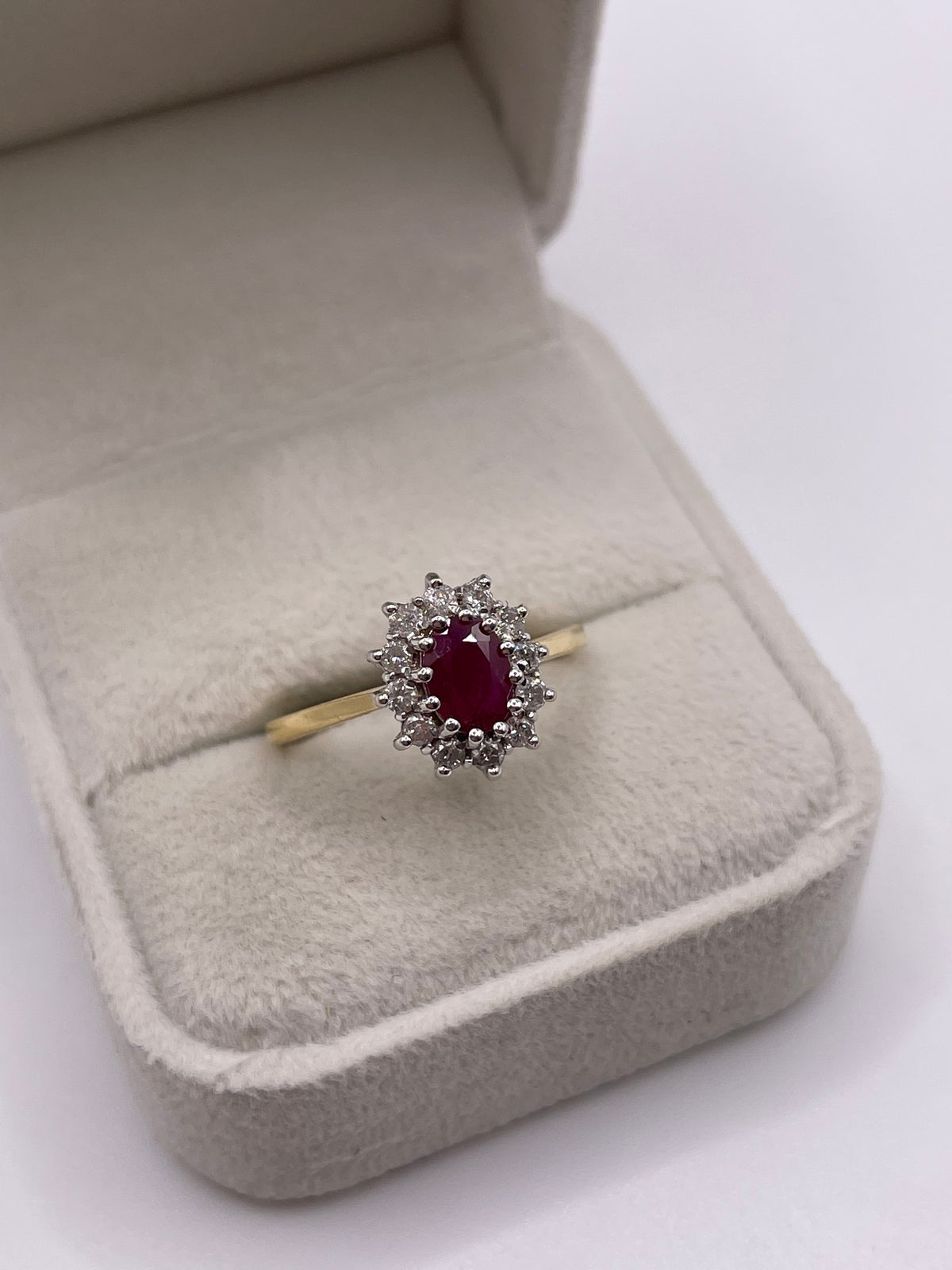 18ct gold ruby and diamond ring