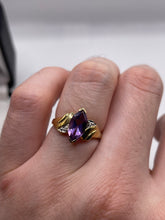 Load image into Gallery viewer, 9ct gold amethyst and diamond ring
