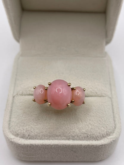 9ct gold pink opal ring