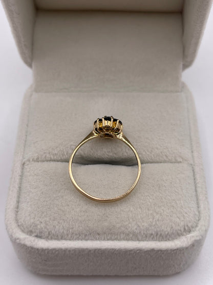 9ct gold sapphire cluster ring