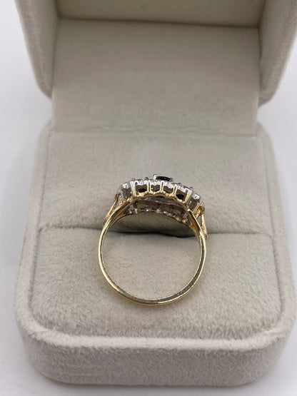 9ct gold sapphire and diamond ring