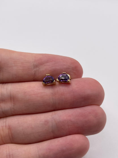 9ct gold amethyst earrings