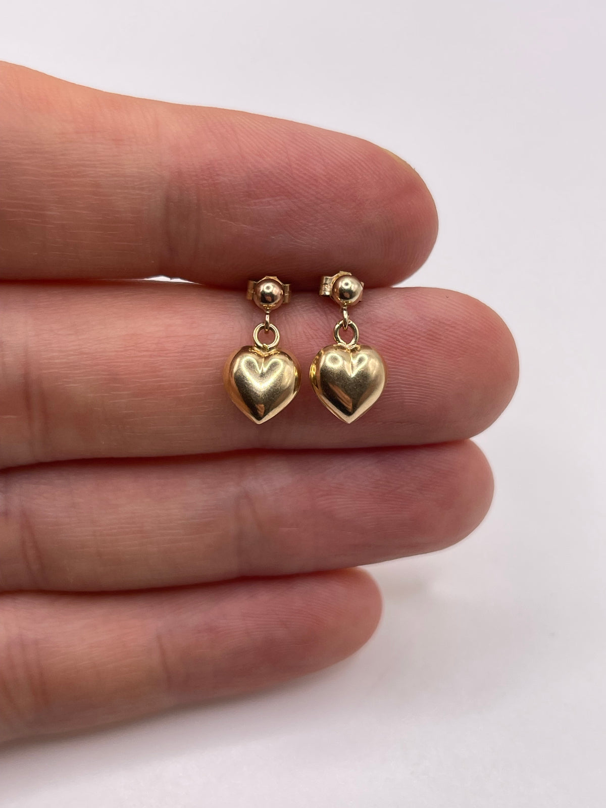 9ct gold heart earrings
