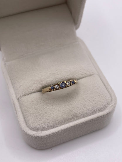 9ct gold sapphire and diamond ring