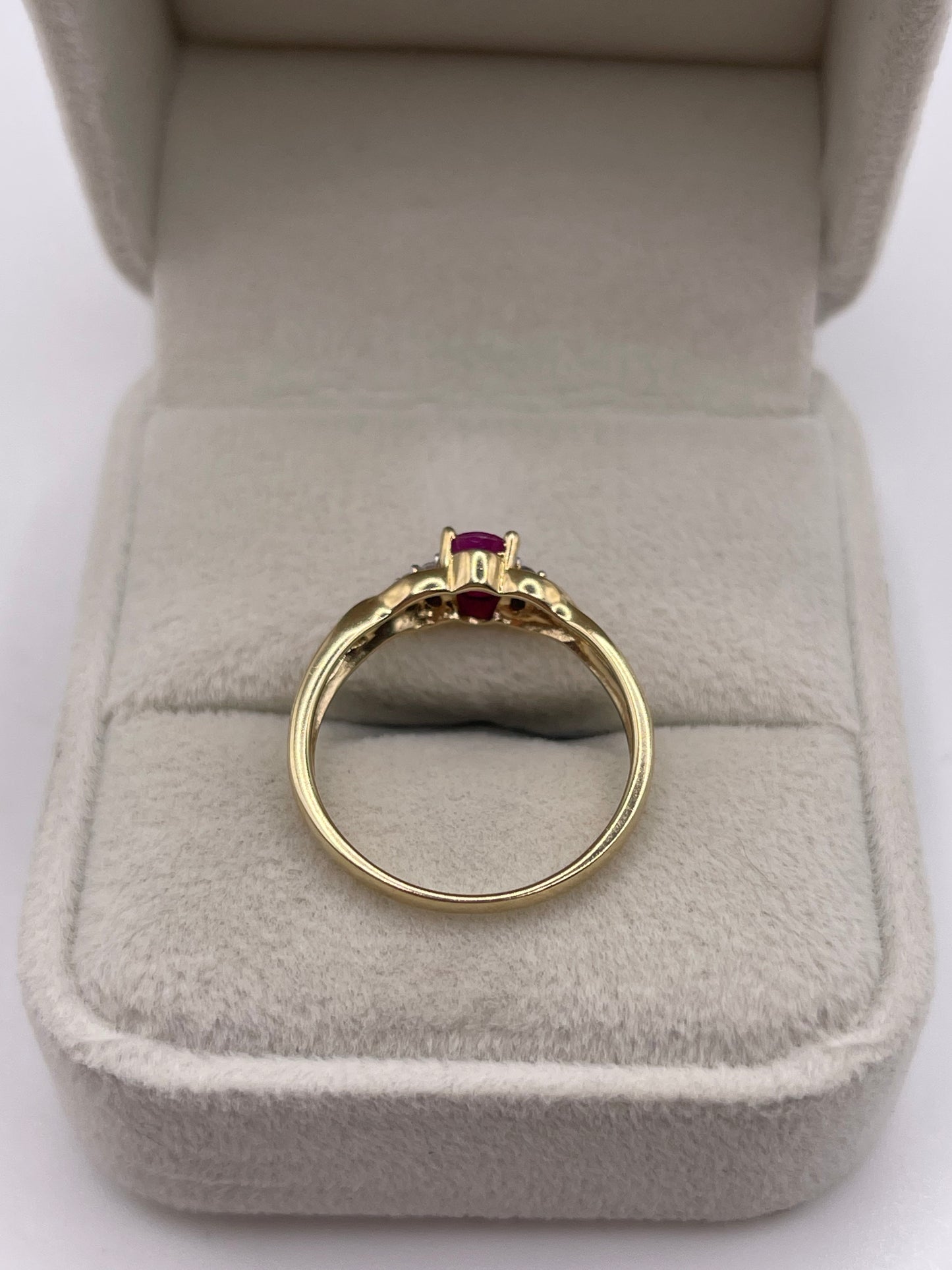 9ct gold ruby and diamond ring