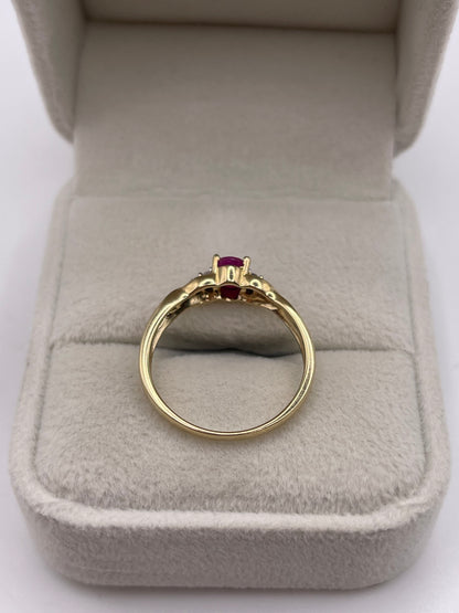 9ct gold ruby and diamond ring