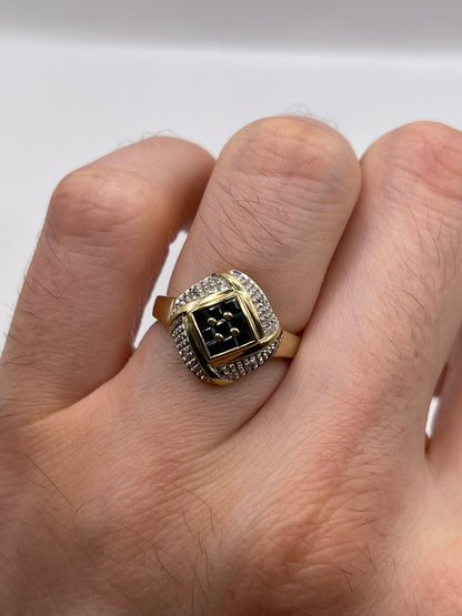 9ct gold sapphire and diamond ring