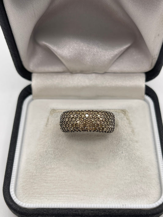 9ct gold diamond cluster ring