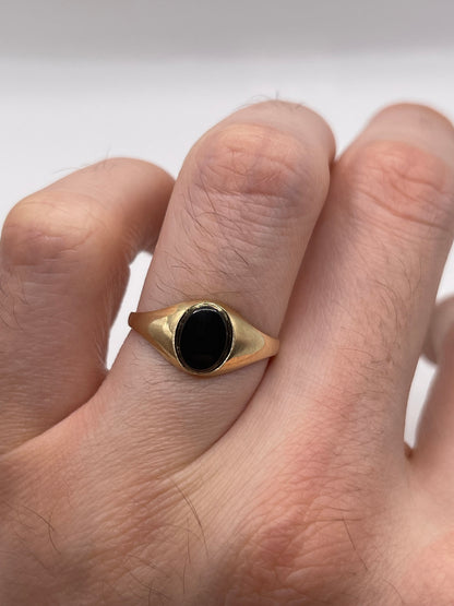 9ct gold onyx signet ring