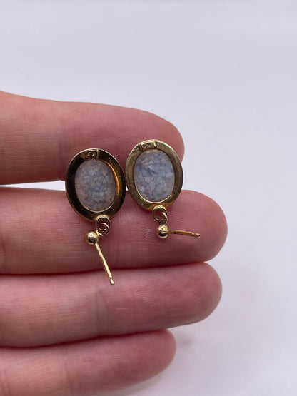 9ct gold opal earrings