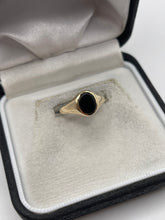 Load image into Gallery viewer, 9ct gold onyx signet ring
