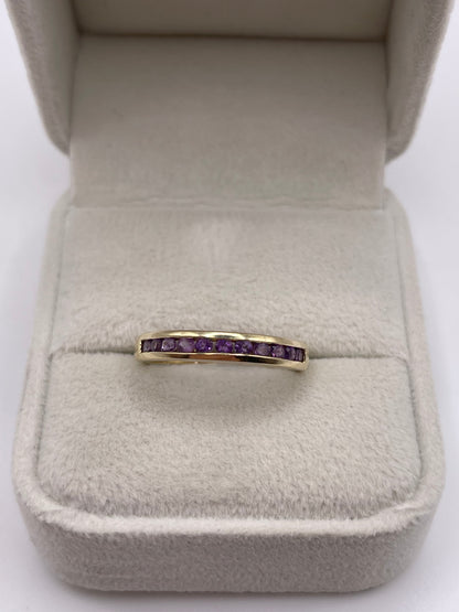 9ct gold amethyst ring