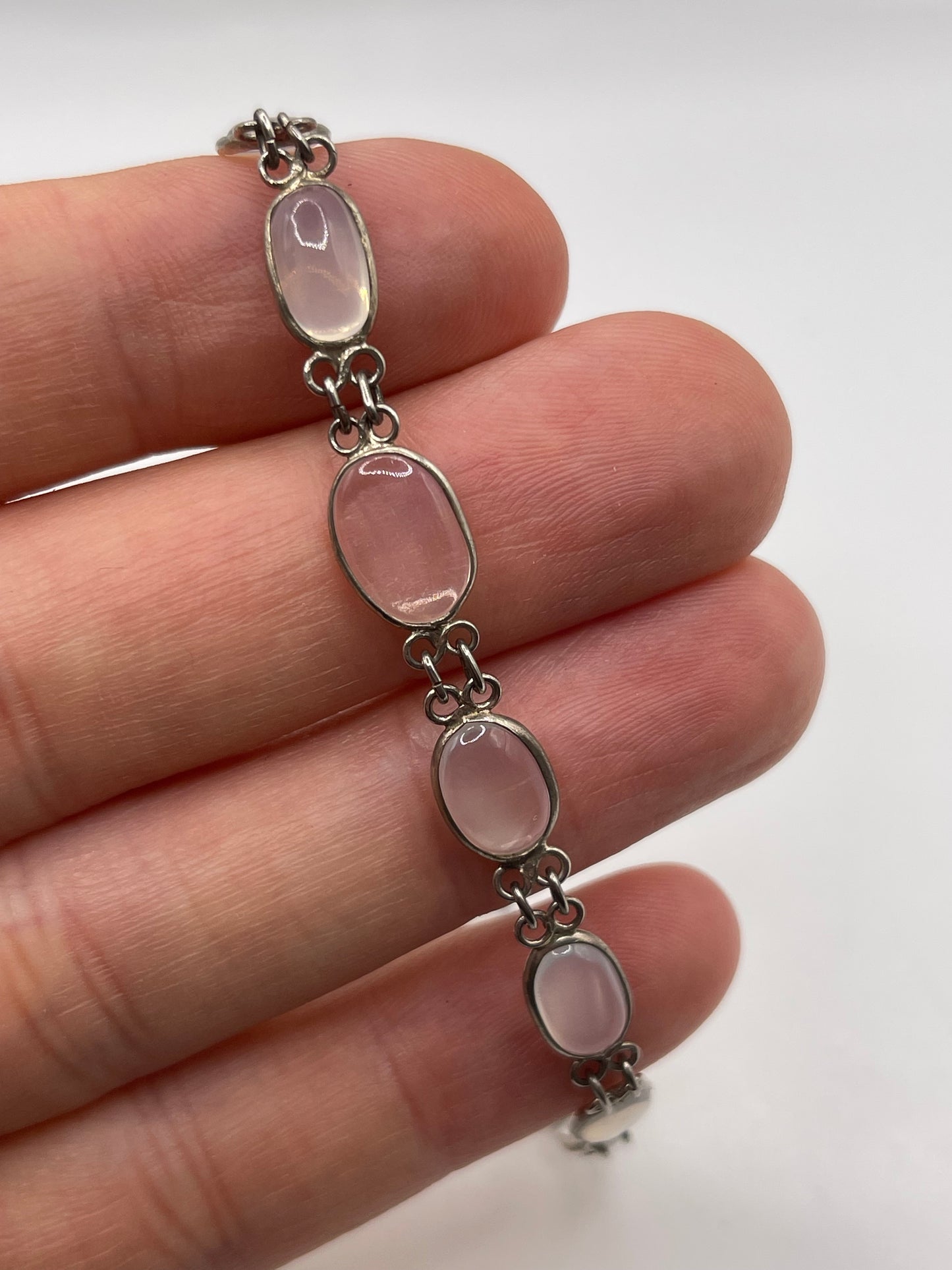 Antique silver moonstone bracelet