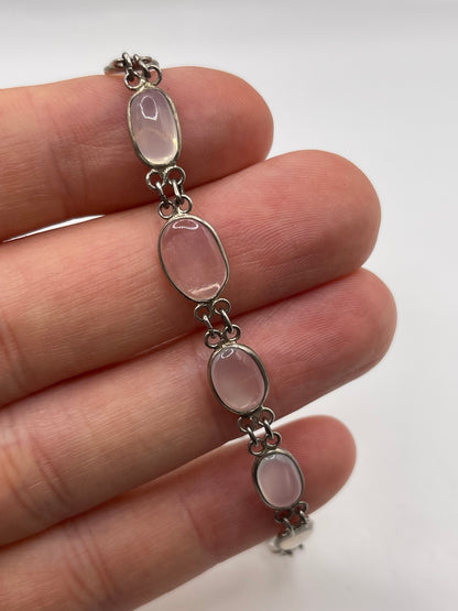 Antique silver moonstone bracelet
