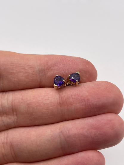 9ct gold amethyst earrings