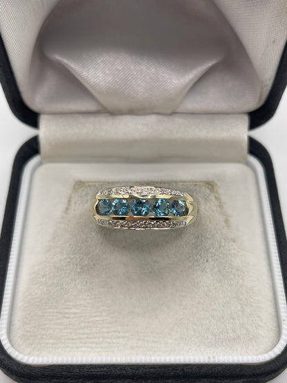 9ct gold topaz and diamond ring