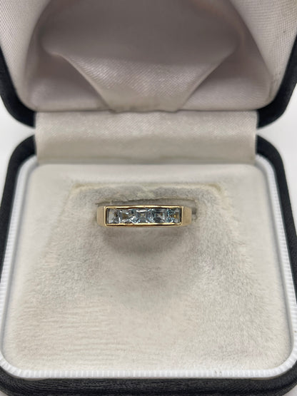 9ct gold blue topaz ring