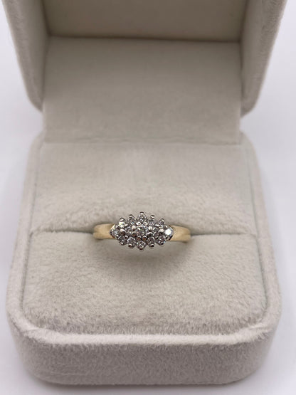 9ct gold diamond cluster ring