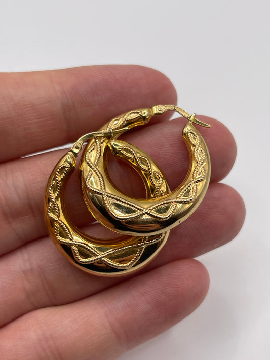 9ct gold creole earrings