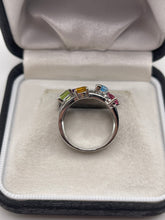 Load image into Gallery viewer, 18ct white gold multi gemstone and diamond ring
