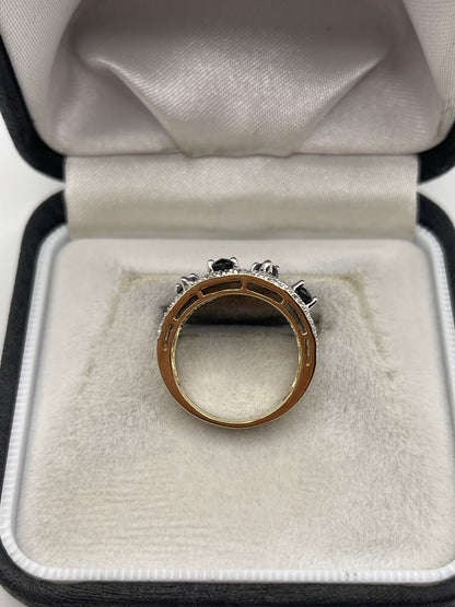 9ct gold sapphire and diamond ring