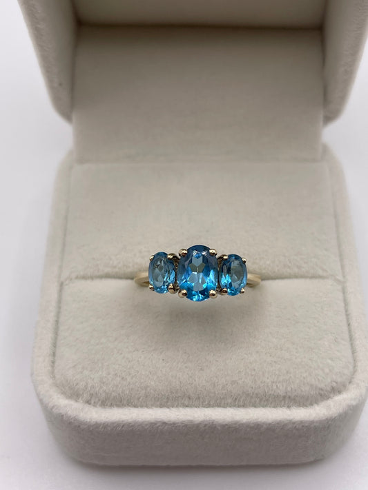 9ct gold blue topaz ring