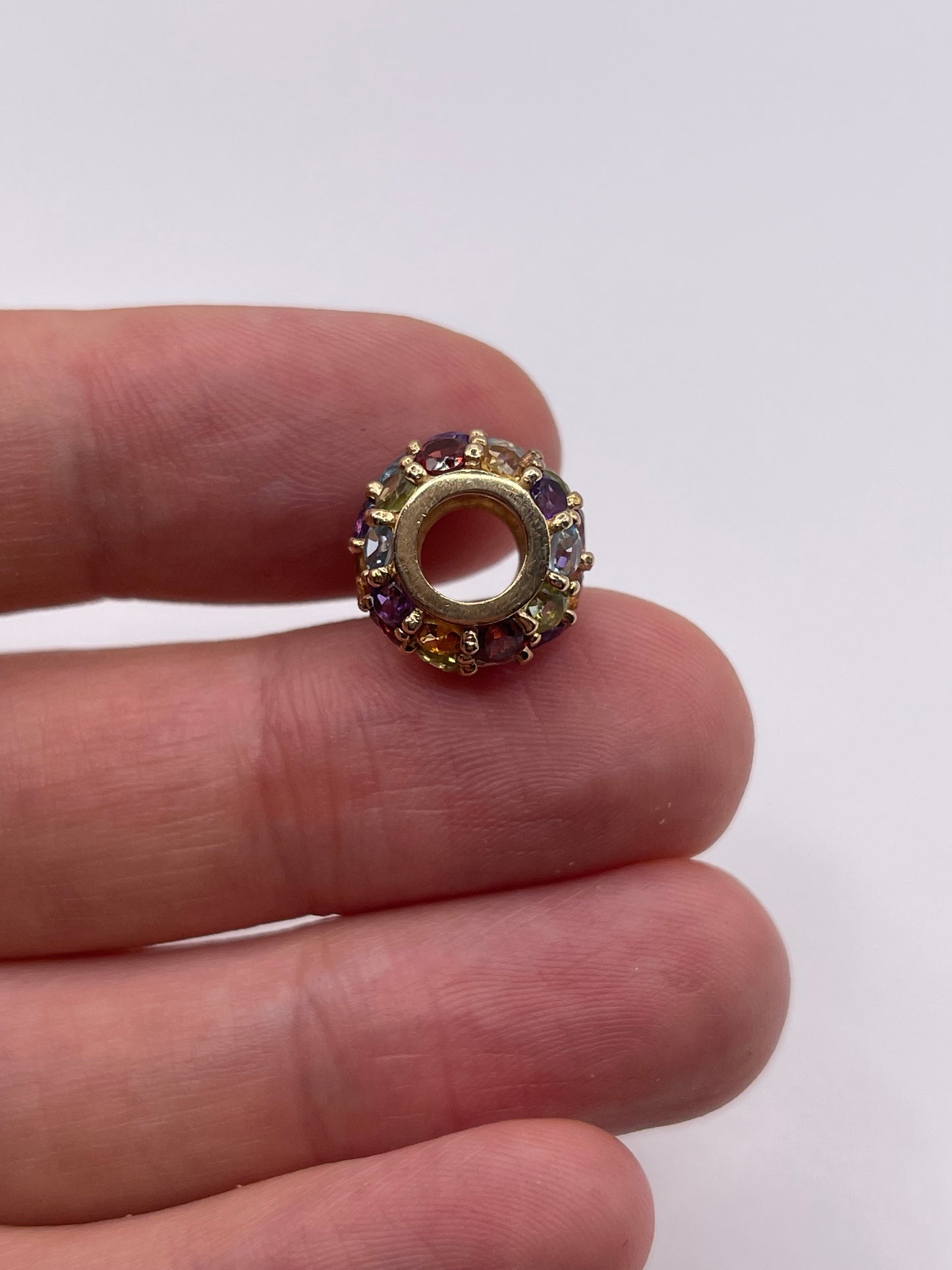 9ct gold multi gemstone pendant