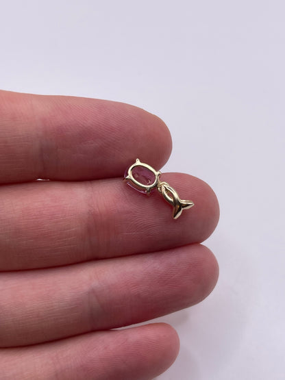 9ct gold pink topaz pendant
