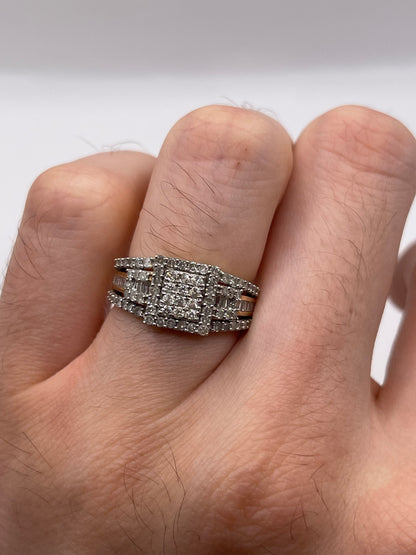 9ct gold diamond cluster ring