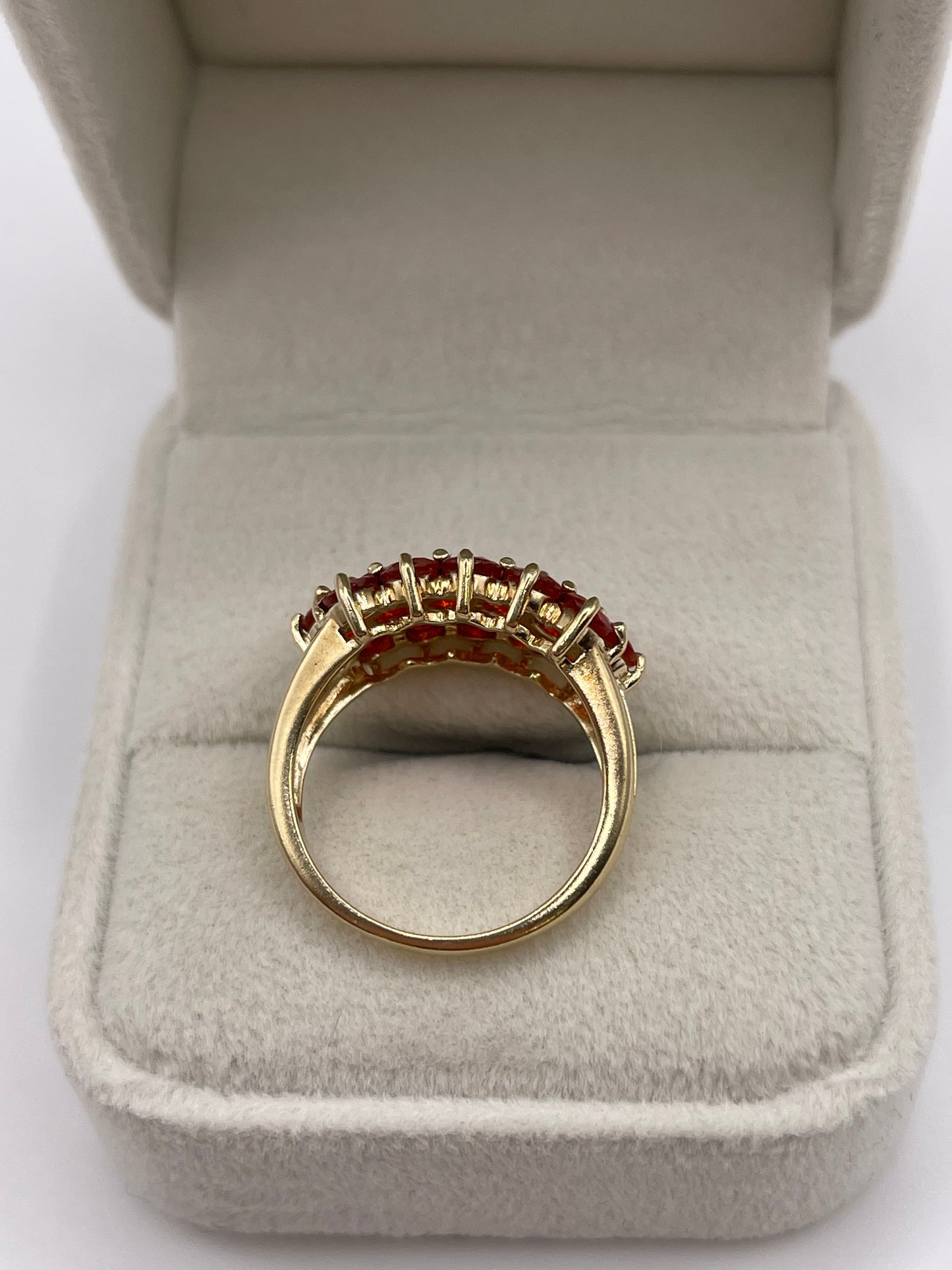 9ct gold fire opal cluster ring