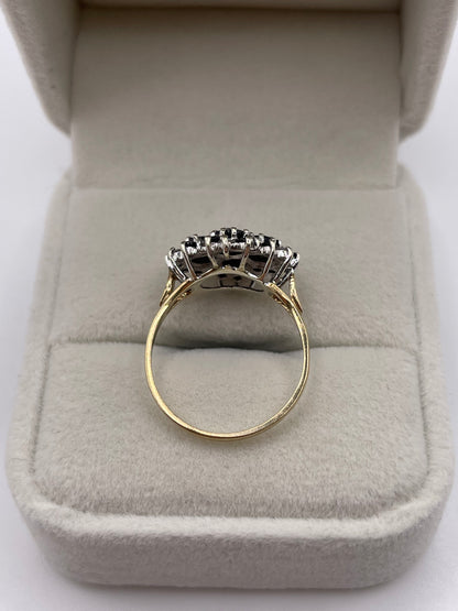 9ct gold sapphire and diamond ring