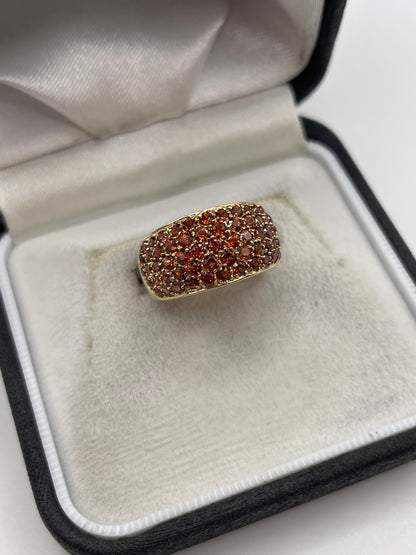 9ct gold garnet cluster ring