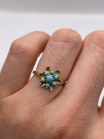 9ct gold turquoise cluster ring