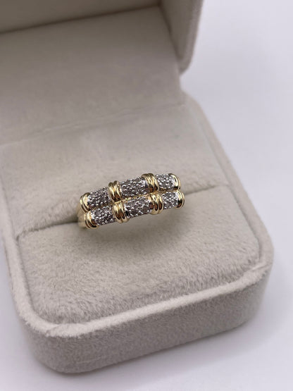 9ct gold diamond cluster ring