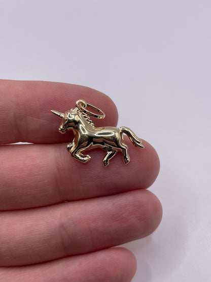 9ct gold unicorn charm