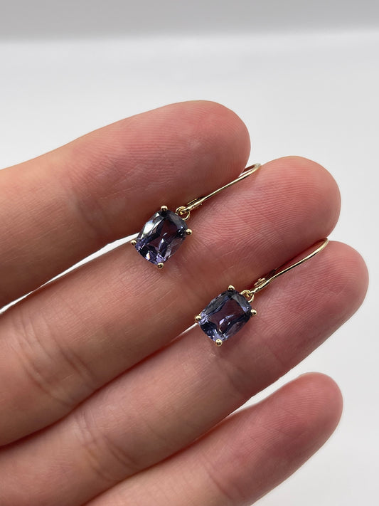 9ct gold iolite earrings