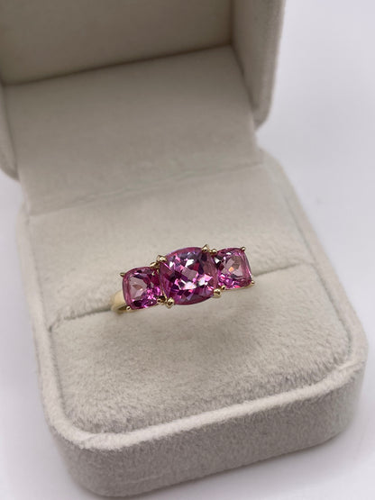 9ct gold pink topaz ring