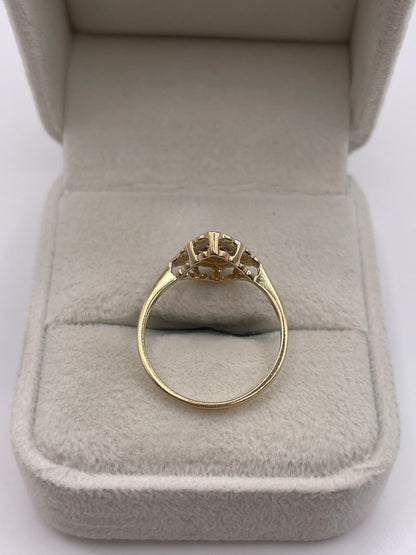 9ct gold pink sapphire and diamond ring