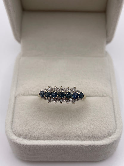 9ct gold sapphire and diamond ring
