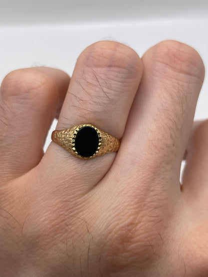 9ct gold onyx signet ring