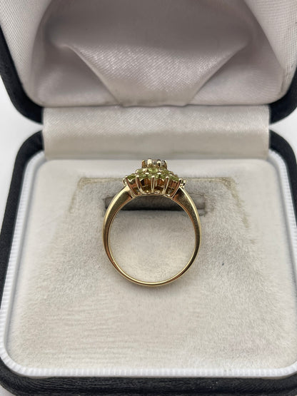 9ct gold quartz and zircon ring