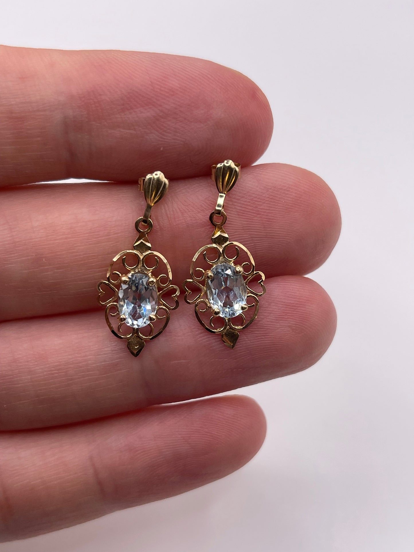 9ct gold topaz earrings